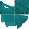 imageGRACE KARIN Womens Casual Summer V Neck Flutter Ruffle Short Sleeve 2025 Empire High Waist Flowy Midi DressesTeal