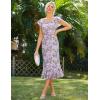 imageGRACE KARIN Womens Summer Floral Midi Dress Wedding Guest Party Dress Mermaid Bodycon Mesh Ruffle DressApricot Light Purple Flower