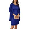 imageGRACE KARIN Sequin Dress for Women Knee Length Mother of the Bride Dresses Formal Dress Two Piece Dress with Chiffon JacketRoyal Blue