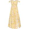 imageGRACE KARIN 2025 Womens Summer Floral Print Flowy A Line Maxi Dresses Sleeveless Smocked Off Shoulder DressApricot Yellow