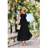 imageGRACE KARIN 2025 Womens Summer Floral Print Flowy A Line Maxi Dresses Sleeveless Smocked Off Shoulder DressBlack