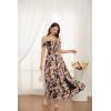 imageGRACE KARIN 2025 Womens Summer Floral Print Flowy A Line Maxi Dresses Sleeveless Smocked Off Shoulder DressBlack Yellow