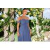 imageGRACE KARIN 2025 Womens Summer Floral Print Flowy A Line Maxi Dresses Sleeveless Smocked Off Shoulder DressBlue Gray