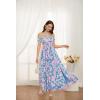 imageGRACE KARIN 2025 Womens Summer Floral Print Flowy A Line Maxi Dresses Sleeveless Smocked Off Shoulder DressBlue Pink