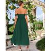 imageGRACE KARIN 2025 Womens Summer Floral Print Flowy A Line Maxi Dresses Sleeveless Smocked Off Shoulder DressDark Green