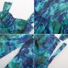 imageGRACE KARIN 2025 Womens Summer Floral Print Flowy A Line Maxi Dresses Sleeveless Smocked Off Shoulder DressGreen Blue