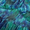 imageGRACE KARIN 2025 Womens Summer Floral Print Flowy A Line Maxi Dresses Sleeveless Smocked Off Shoulder DressGreen Blue