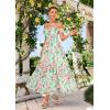 imageGRACE KARIN 2025 Womens Summer Floral Print Flowy A Line Maxi Dresses Sleeveless Smocked Off Shoulder DressGreen Pink