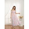 imageGRACE KARIN 2025 Womens Summer Floral Print Flowy A Line Maxi Dresses Sleeveless Smocked Off Shoulder DressLight Blue Pink