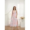 imageGRACE KARIN 2025 Womens Summer Floral Print Flowy A Line Maxi Dresses Sleeveless Smocked Off Shoulder DressLight Blue Pink