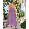 imageGRACE KARIN 2025 Womens Summer Floral Print Flowy A Line Maxi Dresses Sleeveless Smocked Off Shoulder DressLilac