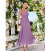 imageGRACE KARIN 2025 Womens Summer Floral Print Flowy A Line Maxi Dresses Sleeveless Smocked Off Shoulder DressLilac