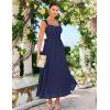imageGRACE KARIN 2025 Womens Summer Floral Print Flowy A Line Maxi Dresses Sleeveless Smocked Off Shoulder DressNavy Blue