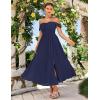 imageGRACE KARIN 2025 Womens Summer Floral Print Flowy A Line Maxi Dresses Sleeveless Smocked Off Shoulder DressNavy Blue