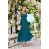 imageGRACE KARIN 2025 Womens Summer Floral Print Flowy A Line Maxi Dresses Sleeveless Smocked Off Shoulder DressPeacock Blue