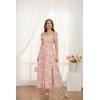 imageGRACE KARIN 2025 Womens Summer Floral Print Flowy A Line Maxi Dresses Sleeveless Smocked Off Shoulder DressPink Floral