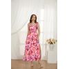 imageGRACE KARIN 2025 Womens Summer Floral Print Flowy A Line Maxi Dresses Sleeveless Smocked Off Shoulder DressPurple Red