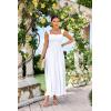 imageGRACE KARIN 2025 Womens Summer Floral Print Flowy A Line Maxi Dresses Sleeveless Smocked Off Shoulder DressWhite