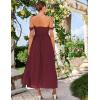 imageGRACE KARIN 2025 Womens Summer Floral Print Flowy A Line Maxi Dresses Sleeveless Smocked Off Shoulder DressWine Red