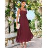 imageGRACE KARIN 2025 Womens Summer Floral Print Flowy A Line Maxi Dresses Sleeveless Smocked Off Shoulder DressWine Red