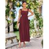 imageGRACE KARIN 2025 Womens Summer Floral Print Flowy A Line Maxi Dresses Sleeveless Smocked Off Shoulder DressWine Red