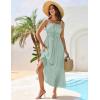 imageGRACE KARIN 2025 Womens Summer Flowy Aline Boho Dresses Spaghetti Strap Long Beach Sundress Smocked Maxi Dress with PocketsLight Green