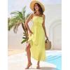 imageGRACE KARIN 2025 Womens Summer Flowy Aline Boho Dresses Spaghetti Strap Long Beach Sundress Smocked Maxi Dress with PocketsLight Yellow