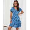 imageGRACE KARIN Womens Summer Dresses 2025 Floral Short Sleeve V Neck Ruffle Tiered Layered Boho Mini DressBlue Floral