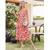 imageGRACE KARIN Womens Summer Floral Wedding Guest Dress Boho Beach Casual Formal Dresses A Line Sleeveless Dress with PocketsRed White Floral