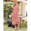 imageGRACE KARIN Womens Summer Floral Wedding Guest Dress Boho Beach Casual Formal Dresses A Line Sleeveless Dress with PocketsRed White Floral