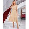 imageGRACE KARIN Womens V Neck Ruffle Sleeve Summer Dress 2025 Split Flowy Tiered Midi Dress Wedding Guest Cocktail DressesApricotsolid