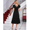 imageGRACE KARIN Womens V Neck Ruffle Sleeve Summer Dress 2025 Split Flowy Tiered Midi Dress Wedding Guest Cocktail DressesBlacksolid