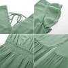 imageGRACE KARIN Womens V Neck Ruffle Sleeve Summer Dress 2025 Split Flowy Tiered Midi Dress Wedding Guest Cocktail DressesSage Greensolid
