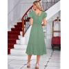 imageGRACE KARIN Womens V Neck Ruffle Sleeve Summer Dress 2025 Split Flowy Tiered Midi Dress Wedding Guest Cocktail DressesSage Greensolid