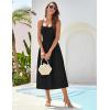 imageGRACE KARIN 2025 Eyelet Summer Casual Dresses for Women Spaghetti Strap Beach Sun Dress A Line Midi DressesBlack