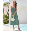 imageGRACE KARIN 2025 Eyelet Summer Casual Dresses for Women Spaghetti Strap Beach Sun Dress A Line Midi DressesGrey Green