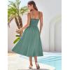 imageGRACE KARIN 2025 Eyelet Summer Casual Dresses for Women Spaghetti Strap Beach Sun Dress A Line Midi DressesGrey Green