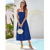 imageGRACE KARIN 2025 Eyelet Summer Casual Dresses for Women Spaghetti Strap Beach Sun Dress A Line Midi DressesRoyal Blue