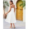 imageGRACE KARIN 2025 Eyelet Summer Casual Dresses for Women Spaghetti Strap Beach Sun Dress A Line Midi DressesWhite