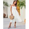 imageGRACE KARIN 2025 Eyelet Summer Casual Dresses for Women Spaghetti Strap Beach Sun Dress A Line Midi DressesWhite