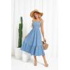 imageGRACE KARIN Sundresses for Women 2025 Summer Casual Maxi Dress Sleeveless Flowy Long Beach Vacation Sundress with PocketGray Blue