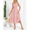 imageGRACE KARIN Sundresses for Women 2025 Summer Casual Maxi Dress Sleeveless Flowy Long Beach Vacation Sundress with PocketPink