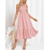 imageGRACE KARIN Sundresses for Women 2025 Summer Casual Maxi Dress Sleeveless Flowy Long Beach Vacation Sundress with PocketPink