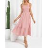 imageGRACE KARIN Sundresses for Women 2025 Summer Casual Maxi Dress Sleeveless Flowy Long Beach Vacation Sundress with PocketPink