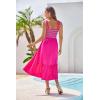 imageGRACE KARIN Sundresses for Women 2025 Summer Casual Maxi Dress Sleeveless Flowy Long Beach Vacation Sundress with PocketRose Red