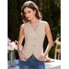 imageGRACE KARIN Women Sweater Vests Button Down Sleeveless Cardigan Casual V Neck Sweater Tops 2025 Spring Summer OutfitsBeige