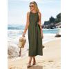 imageGRACE KARIN Womens 2025 Summer Hollow Out Halter Dresses Casual Swing ALine Sundress Beach Vacation Maxi Dress with BeltArmy Green