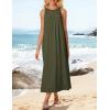 imageGRACE KARIN Womens 2025 Summer Hollow Out Halter Dresses Casual Swing ALine Sundress Beach Vacation Maxi Dress with BeltArmy Green