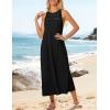 imageGRACE KARIN Womens 2025 Summer Hollow Out Halter Dresses Casual Swing ALine Sundress Beach Vacation Maxi Dress with BeltBlack