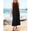 imageGRACE KARIN Womens 2025 Summer Hollow Out Halter Dresses Casual Swing ALine Sundress Beach Vacation Maxi Dress with BeltBlack